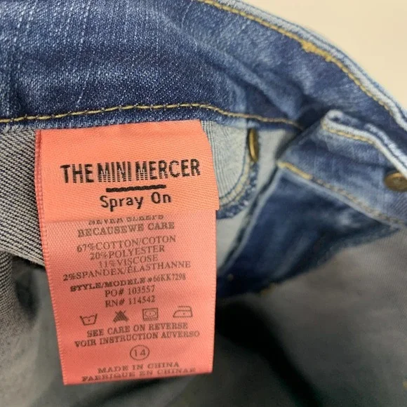 BlankNYC Jeans Girls Kids Size 14 The Mini Mercer Skinny Blue Denim Step Hem NWT - Picture 12 of 13